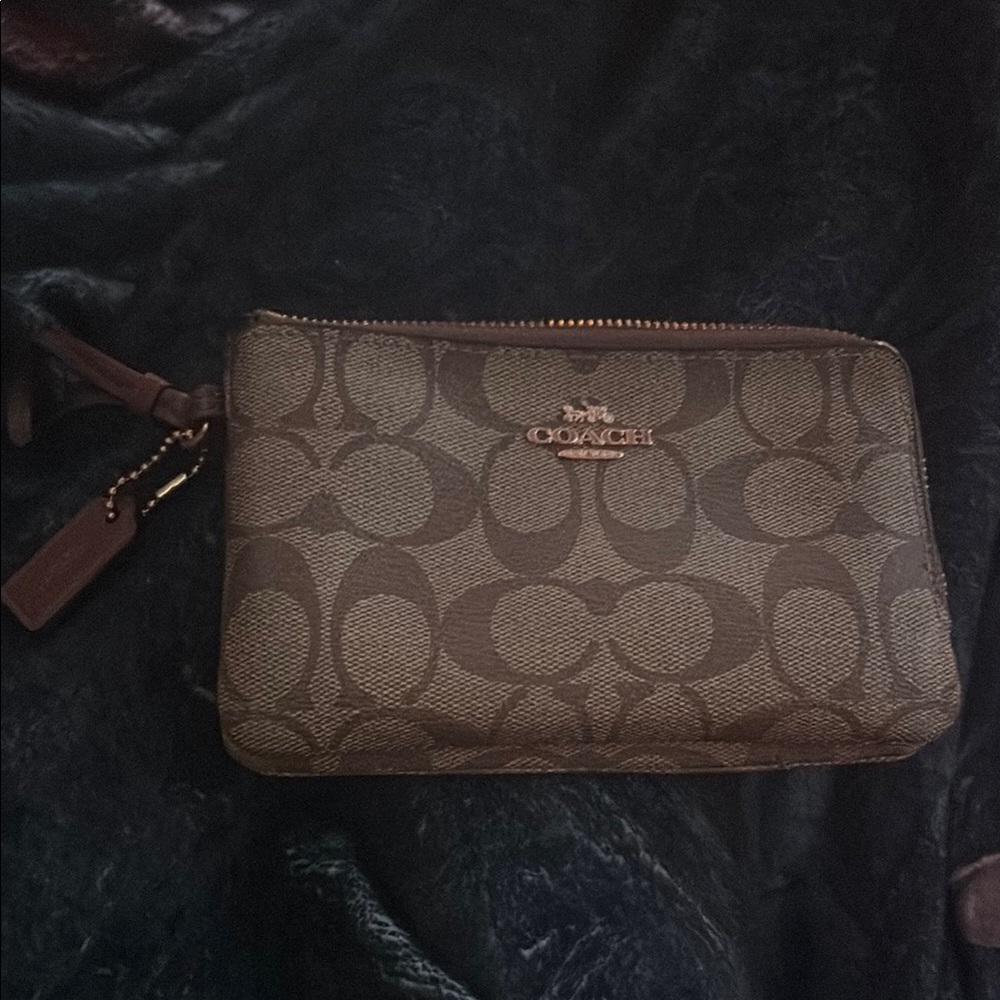 Coach Brown Signature Wristlet